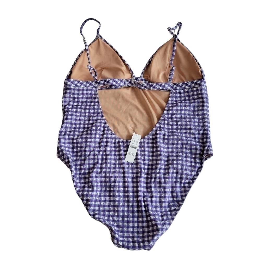 J. Crew Purple Gingham One Piece Swimsuit - Picture 5 of 11